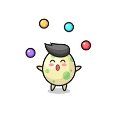 the spotted egg circus cartoon juggling a ball