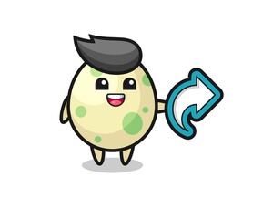 cute spotted egg hold social media share symbol