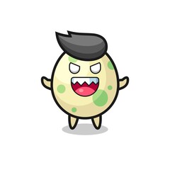 illustration of evil spotted egg mascot character
