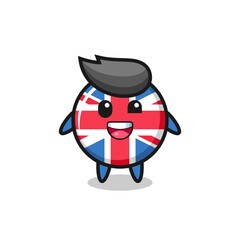 illustration of an united kingdom flag badge character with awkward poses