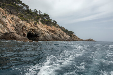 Fototapeta premium waves crashing on rocks