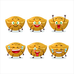 Cartoon character of pie cake with smile expression. Vector illustration
