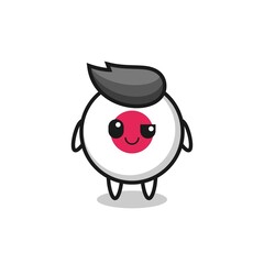 japan flag badge cartoon with an arrogant expression