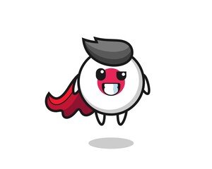the cute japan flag badge character as a flying superhero