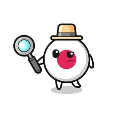 japan flag badge detective character is analyzing a case