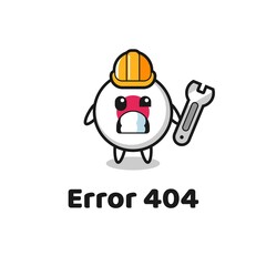 error 404 with the cute japan flag badge mascot