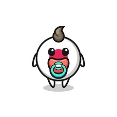 Obraz premium baby japan flag badge cartoon character with pacifier