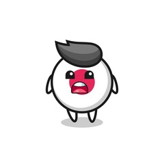 japan flag badge illustration with apologizing expression, saying I am sorry
