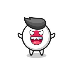 illustration of evil japan flag badge mascot character