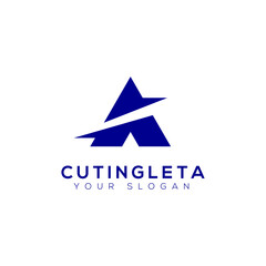 Obraz premium cutting letter A logo