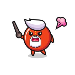 Obraz premium cute china flag badge grandpa is getting angry