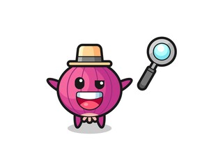 illustration of the onion mascot as a detective who manages to solve a case