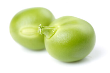 Fresh peas isolated on white background 