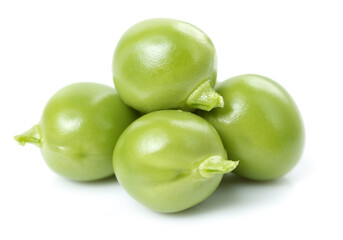 Fresh peas isolated on white background 