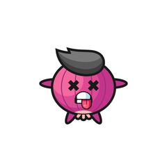 character of the cute onion with dead pose