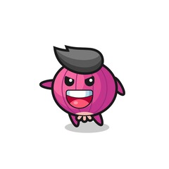 onion cartoon with very excited pose