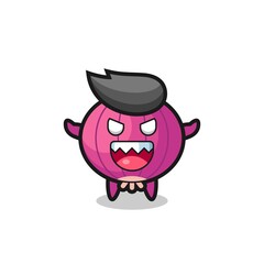 illustration of evil onion mascot character