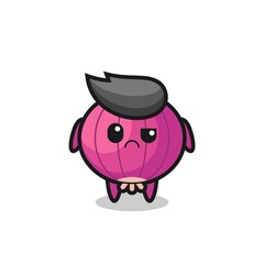 the mascot of the onion with sceptical face
