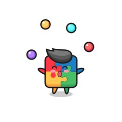 the puzzle circus cartoon juggling a ball