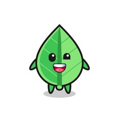 illustration of an leaf character with awkward poses