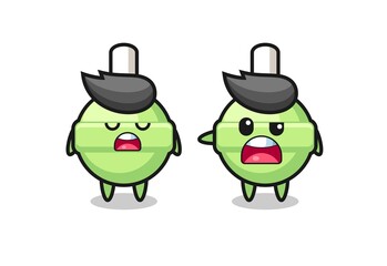 illustration of the argue between two cute lollipop characters