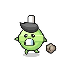 illustration of the lollipop running in fear
