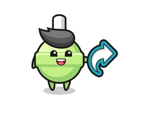 cute lollipop hold social media share symbol