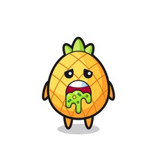 the cute pineapple character with puke