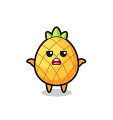 pineapple mascot character saying I do not know