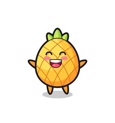 happy baby pineapple cartoon character