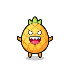 illustration of evil pineapple mascot character