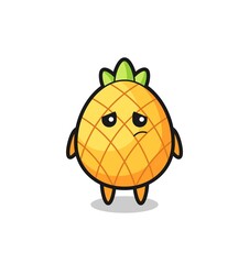 the lazy gesture of pineapple cartoon character