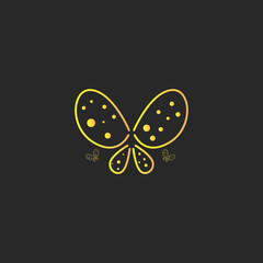 Gold Butterfly Icon Logo Design Vector