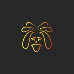 Fototapeta na wymiar Gold Face Icon Logo Design Vector