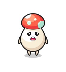 disappointed expression of the mushroom cartoon