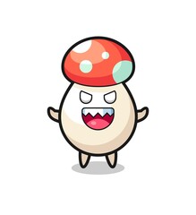 illustration of evil mushroom mascot character