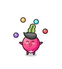 the radish circus cartoon juggling a ball