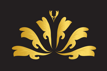 Logo lotus gold flower for spa massage cosmetic industry isolated on white background icon vector web image graphic illustration design