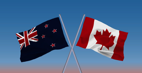 カナダとニュージーランドの国旗