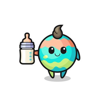 Baby Bath Bombs Cartoon Character With Milk Bottle