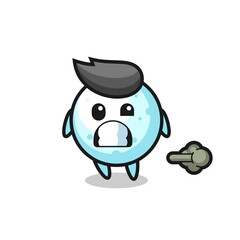 the illustration of the snow ball cartoon doing fart