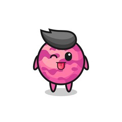 cute ice cream scoop character in sweet expression while sticking out her tongue