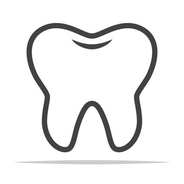 recommend clip art: Tooth outline icon vector isolated