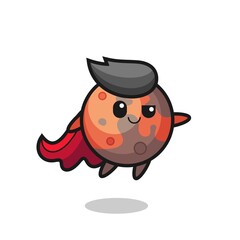cute mars superhero character is flying