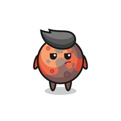 cute mars character with suspicious expression