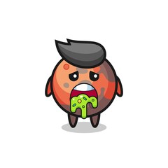 the cute mars character with puke