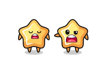 illustration of the argue between two cute star characters