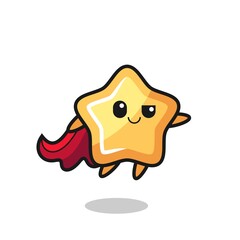 cute star superhero character is flying