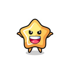 the illustration of cute star doing scare gesture