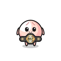 the MMA fighter meatbun mascot with a belt